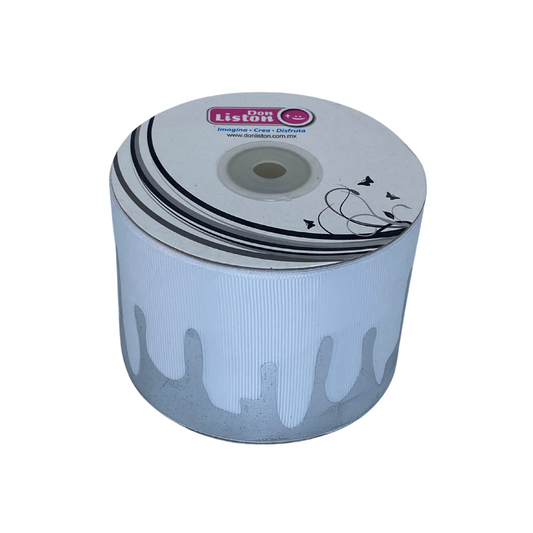 Popotillo Blanco Metálico Plateado 7 cm